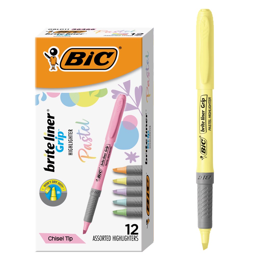 Stationery Office - Grip Pastel Highlighters Assorted Colors Chisel