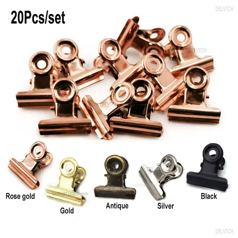 Binder Clip Assorted - 20PCS/Set 21mm*23mm Round Metal Grip Clips
