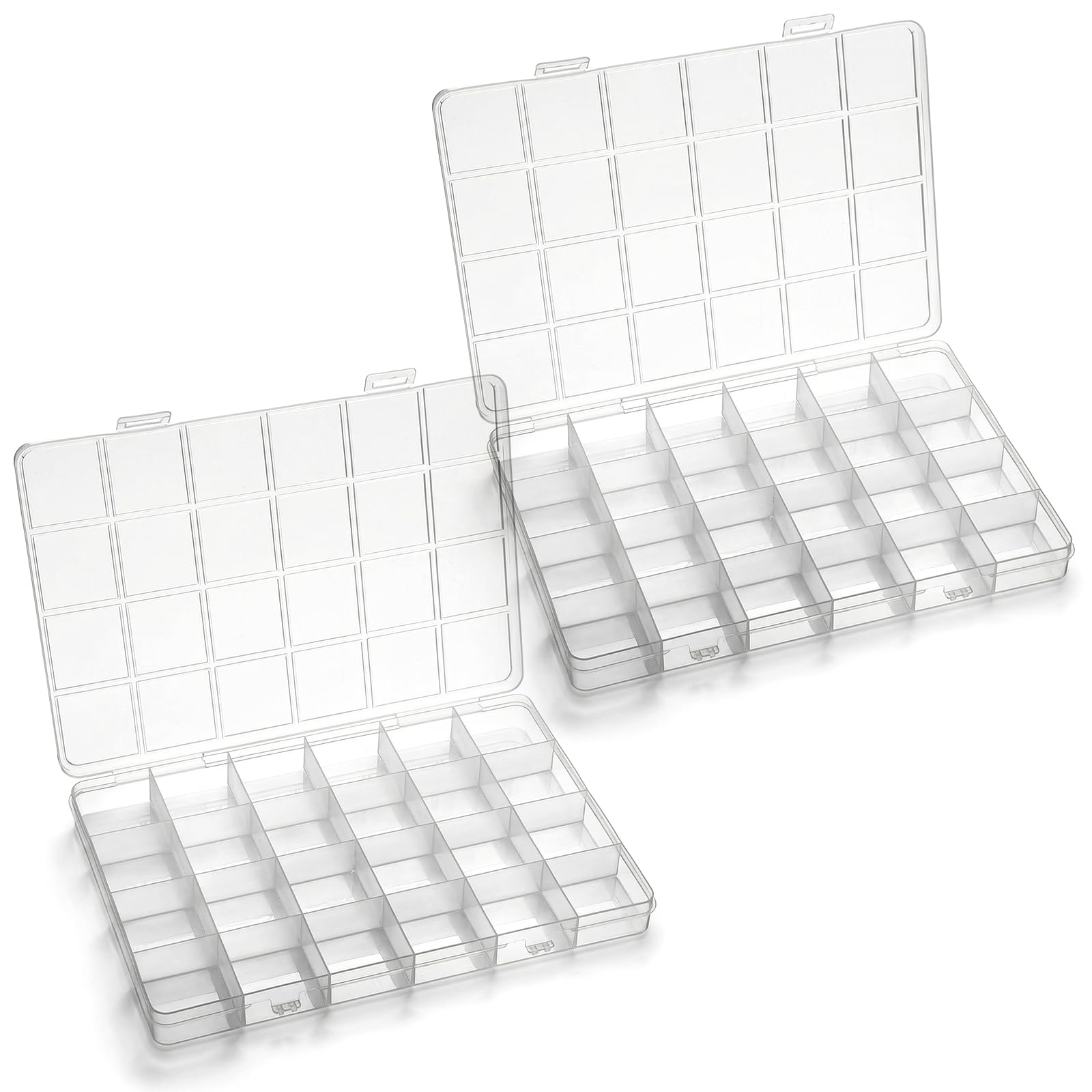 Washi Tape Set - 24-Grid Plastic Organizer Box with Adjustable