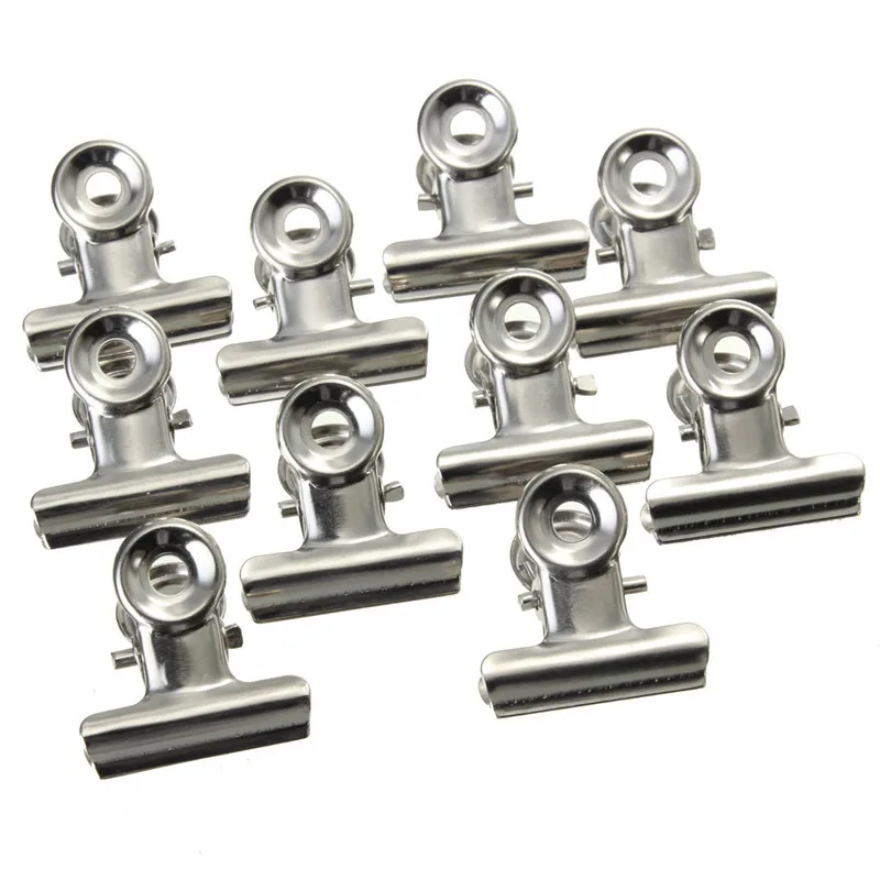 Affordable 10 Pcs Silver Tone  - Binder Clip Assorted recension och pris