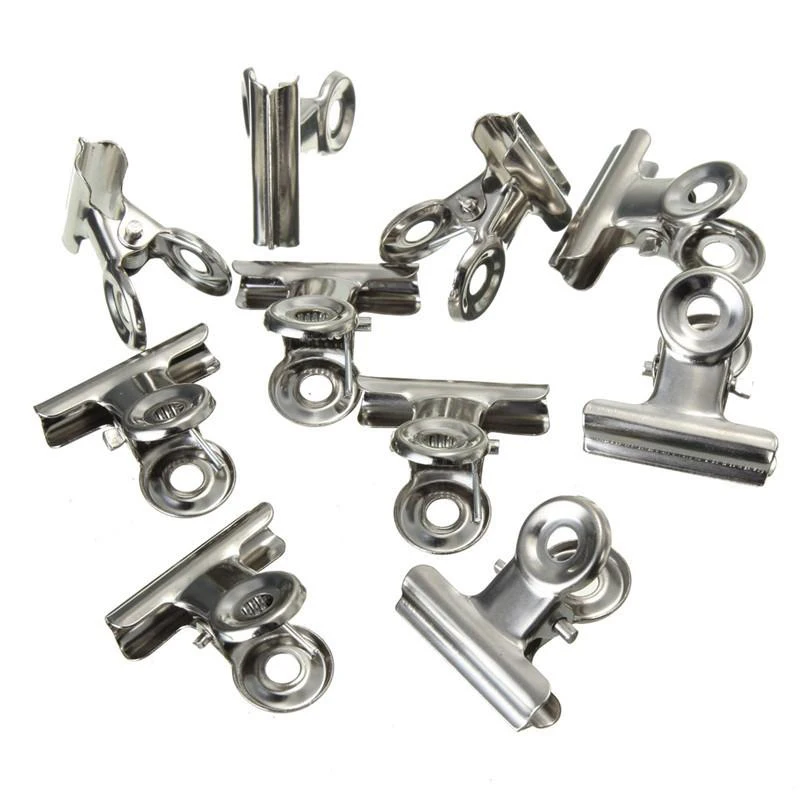 Affordable 10 Pcs Silver Tone  - Binder Clip Assorted recension och pris