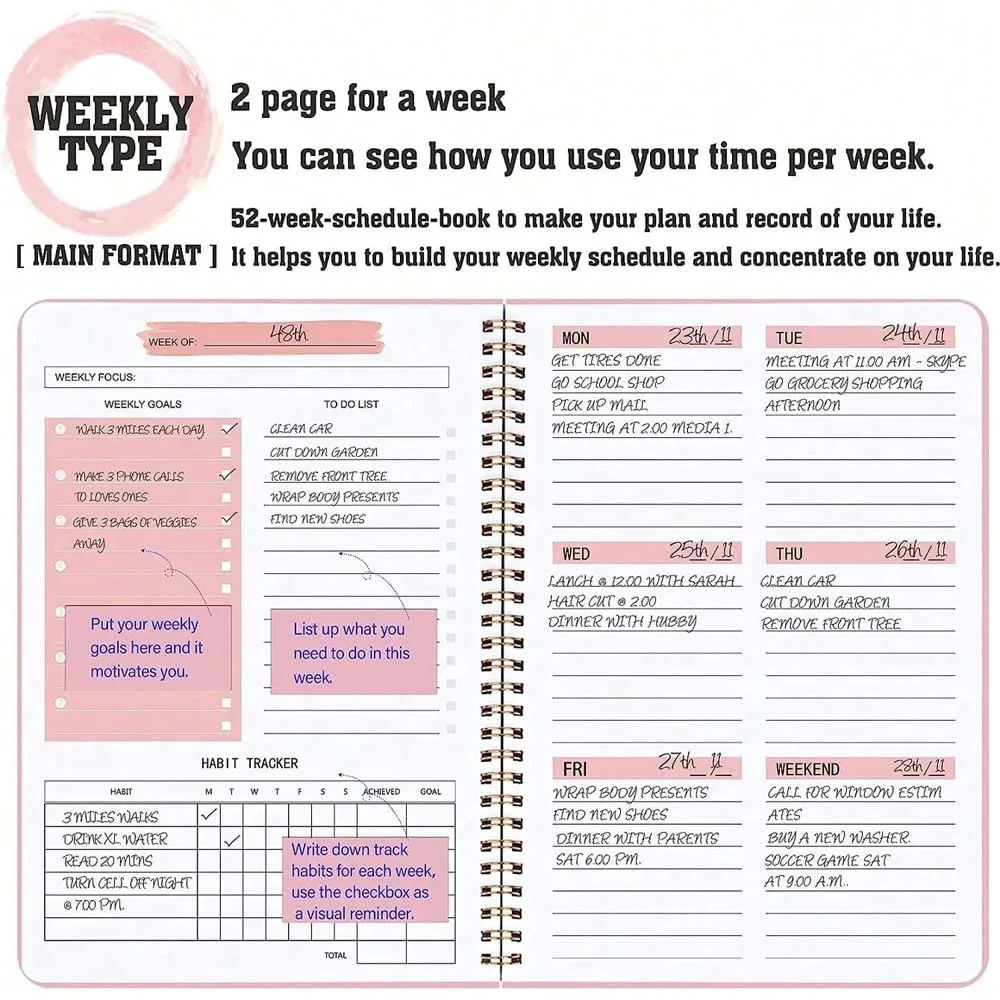 A5 Weekly Planner Coil Daily P - Planner Weekly Budget recension och pris