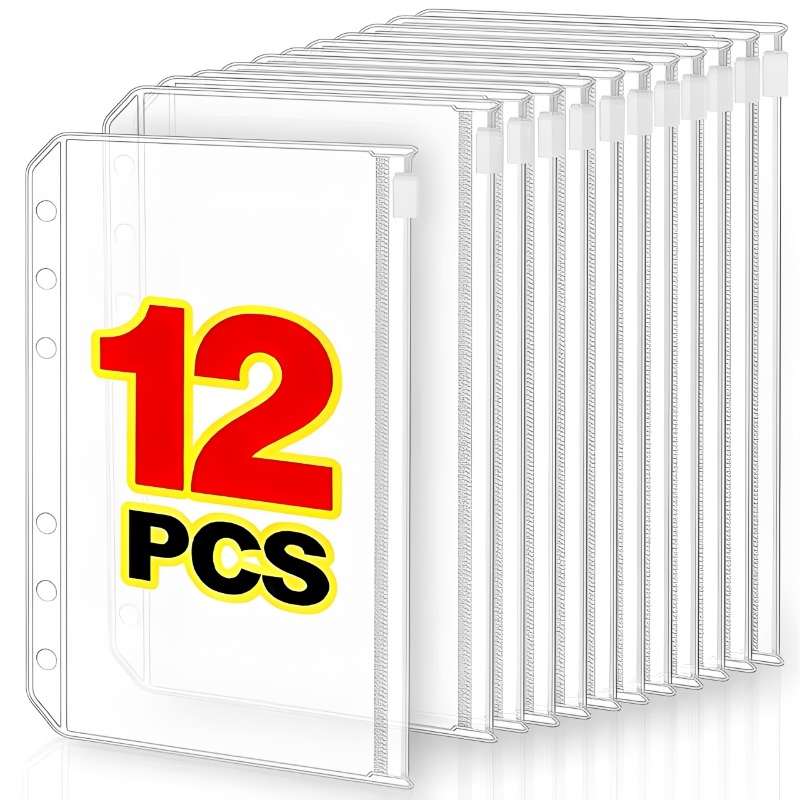 2-12Pcs Clear A6 6-Hole Binder - Planner Weekly Budget recension och pris