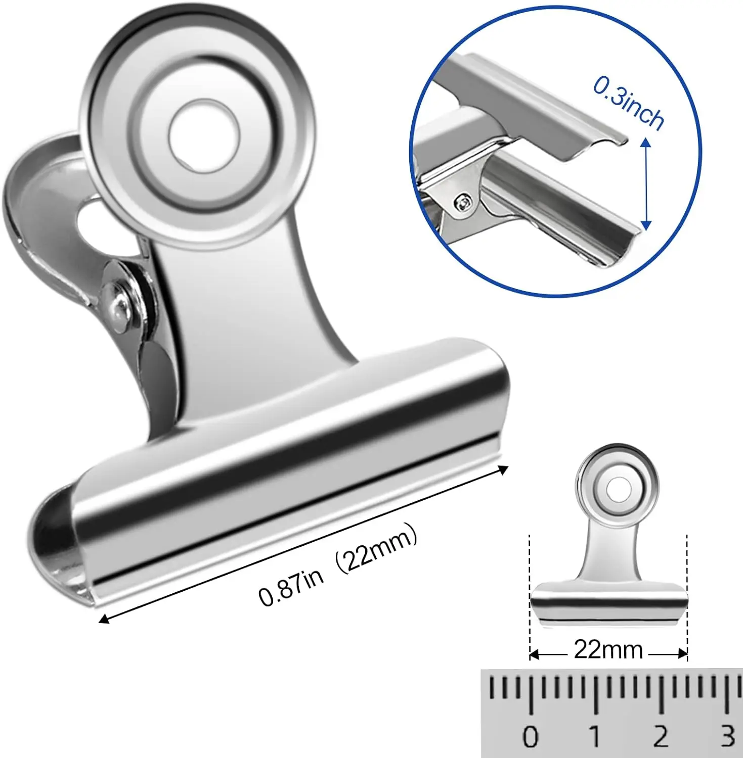 40/20PCS  Set Mini 21x23mm Met - Binder Clip Assorted recension och pris