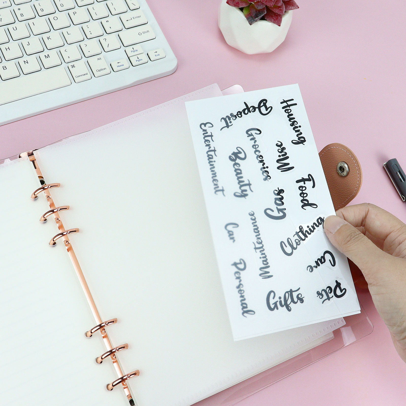 A5 6Pcs Binder Pockets Binder  - Portfolio Folder Zip recension och pris