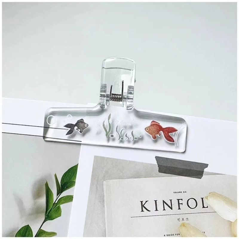 1PC Transparent Acrylic Goldfi - Binder Clip Assorted recension och pris