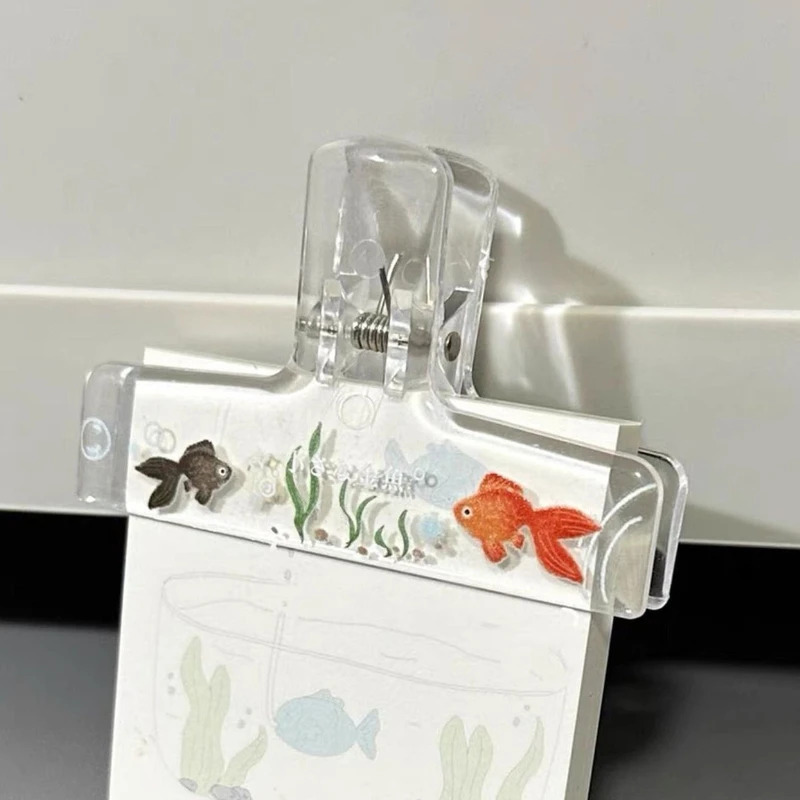 1PC Transparent Acrylic Goldfi - Binder Clip Assorted recension och pris