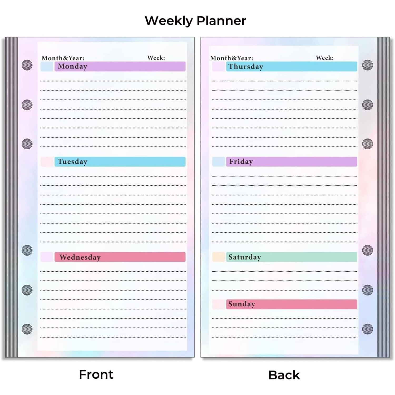 Set of 6-hole A6 binder refill - Planner Weekly Budget recension och pris