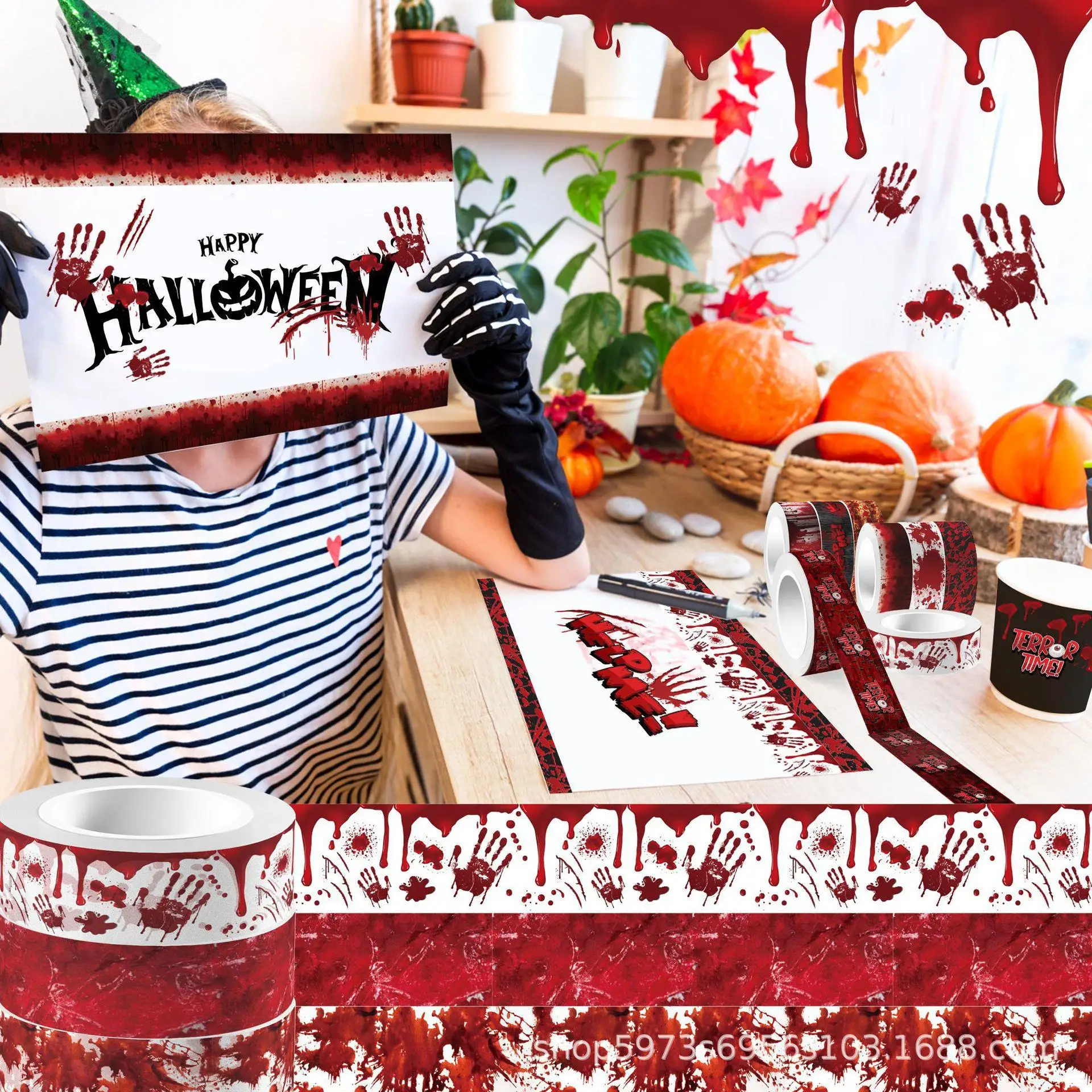 Halloween Bloody Hand Bleeding - Washi Tape Set recension och pris