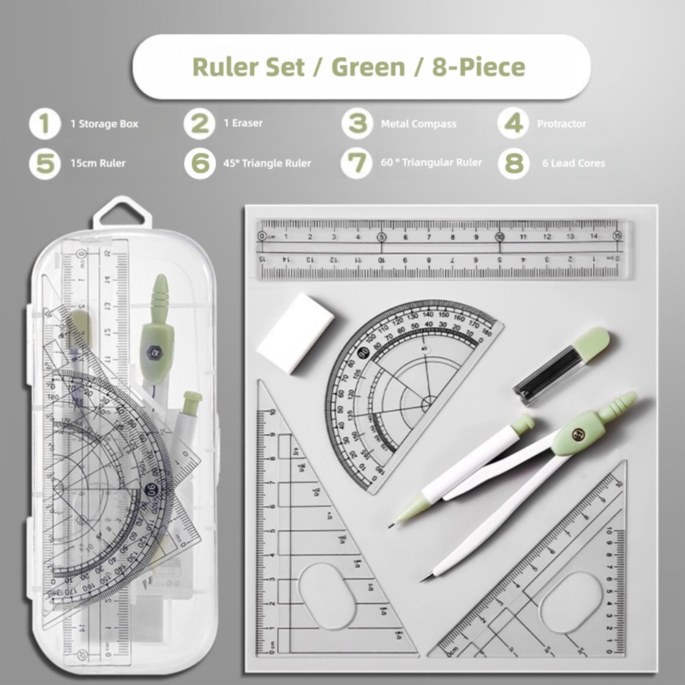8PCS/Set Plastic Ruler Compass - Compass Geometry Set recension och pris