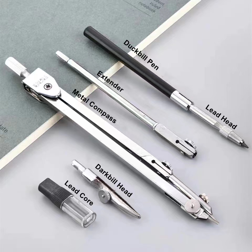Stainless Steel Drafting Set D - Compass Geometry Set recension och pris