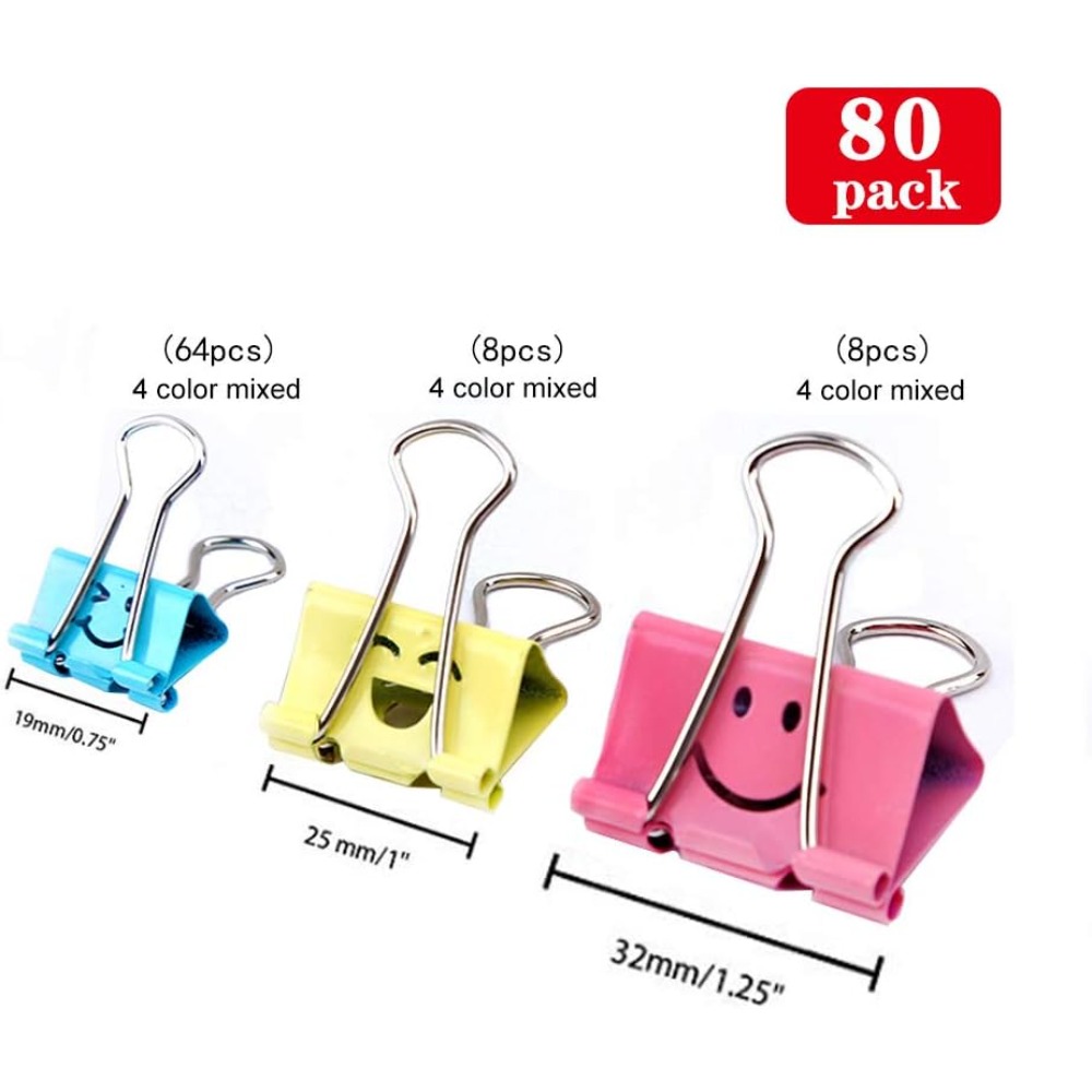 80Pcs Assorted Binder Clips, C - Binder Clip Assorted recension och pris