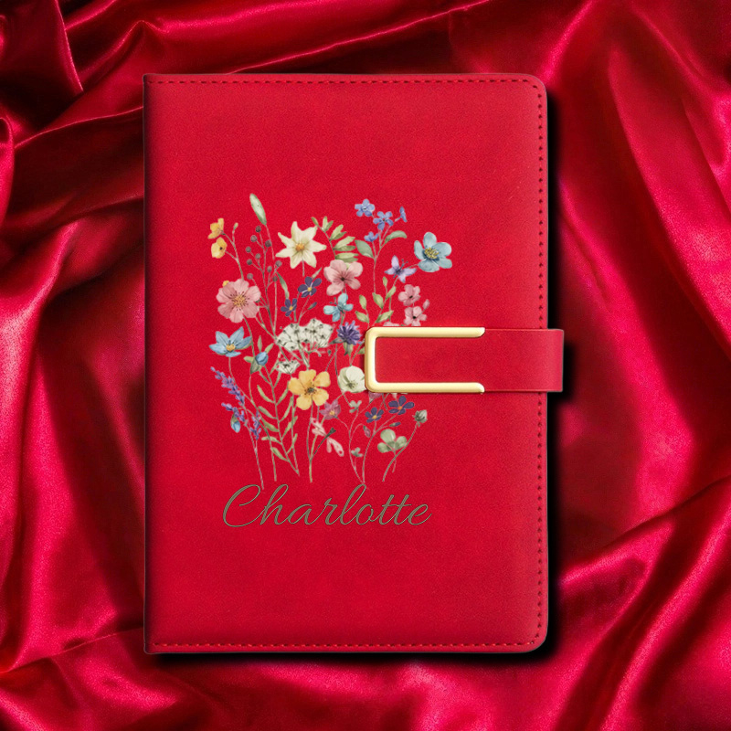 A5 Floral Monogram Custom Name - Journal Leather Hardcover recension och pris
