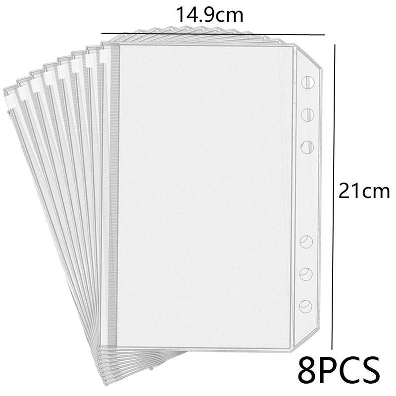 New 8PCS PVC Binder Pocket Cas - Portfolio Folder Zip recension och pris