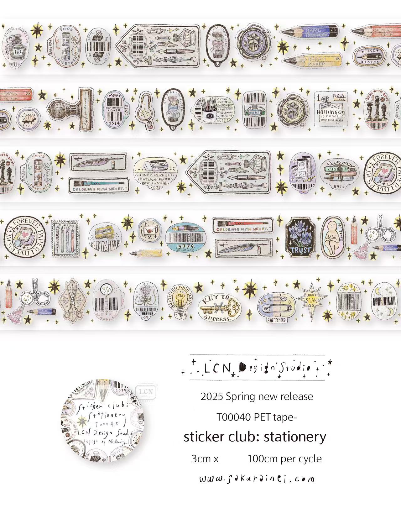 1 Loop LCN Vintage Sticker Clu - Washi Tape Set recension och pris