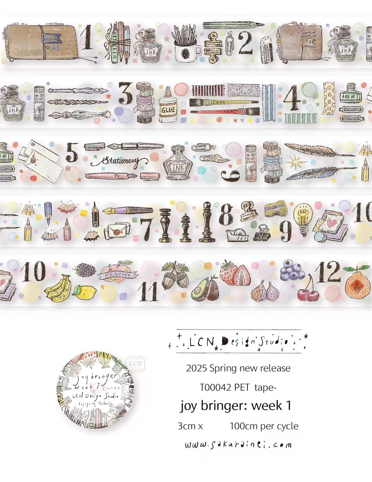 1 Loop LCN Vintage Sticker Clu - Washi Tape Set recension och pris