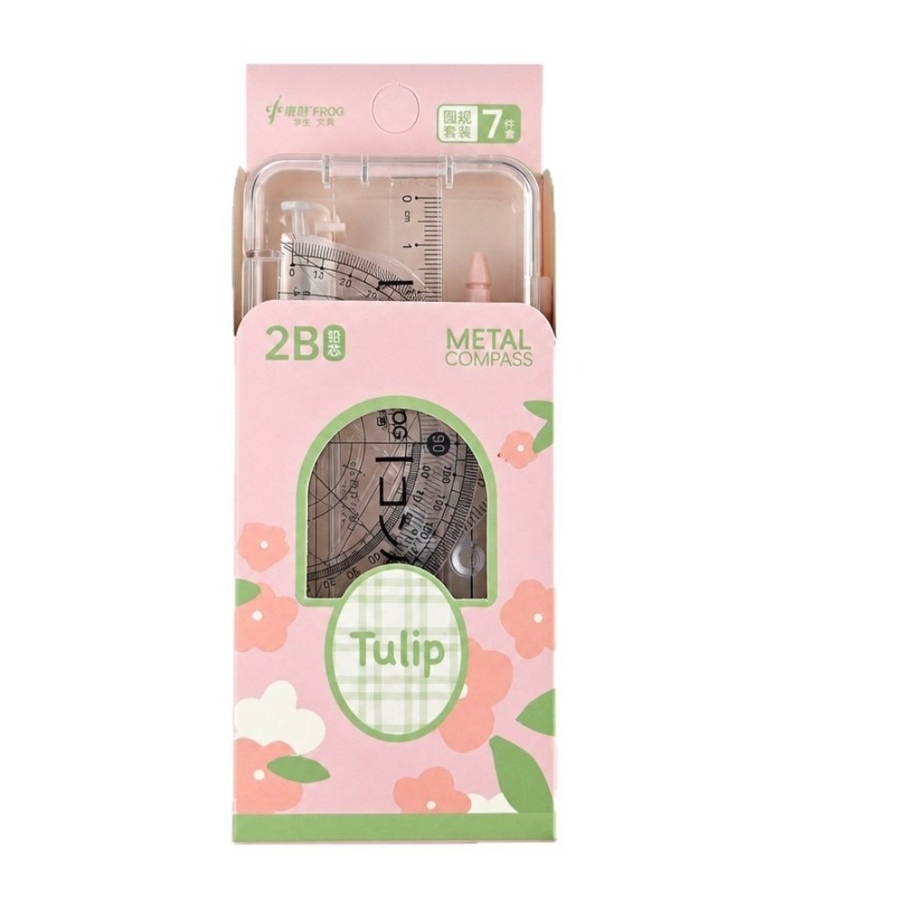 2/7pcs Portable Tulip Student  - Compass Geometry Set recension och pris
